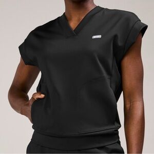 FIGS Mira FormX V-Neck Scrub Top - Black, Sz. Medium